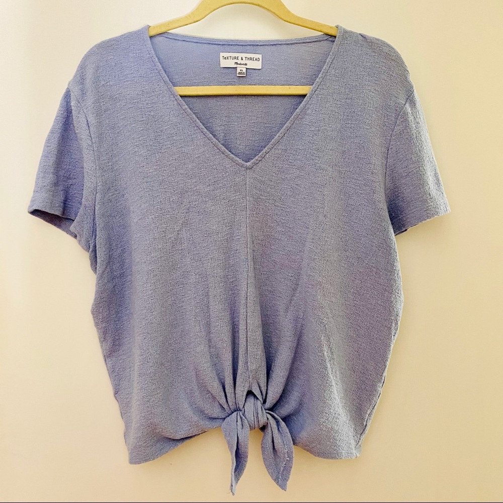 Madewell Texture & Thread V-Neck Tie-Front Top